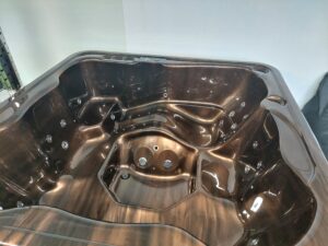 Plener SPA bala akrylowa 220 kwadratowa piec na drewno kawowa scaled