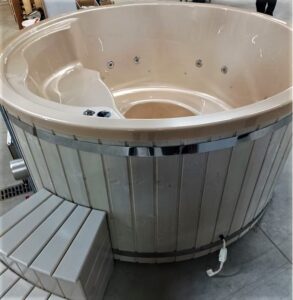 Plener SPA balia ogrodowa okragla 200 bialy marmur 1